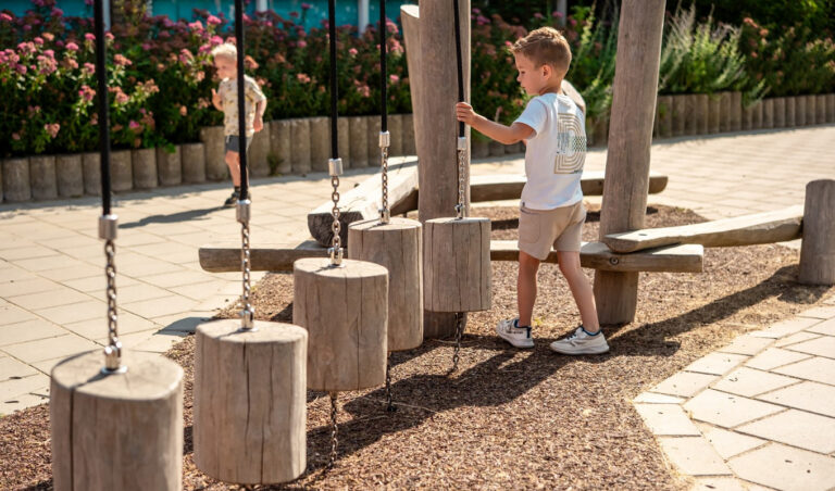 Robinia klossenbrug op schoolplein